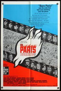 4y417 IS PARIS BURNING 1sh '66 Rene Clement's Paris brule-t-il, World War II all-star cast!