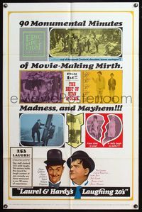 4y493 LAUREL & HARDY'S LAUGHING '20s 1sh '65 90 monumental minutes of movie-making mirth & madness!