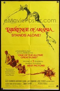 4y496 LAWRENCE OF ARABIA 1sh R71 David Lean classic, Peter O'Toole, winner of 7 Academy Awards!