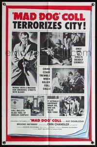 4y530 MAD DOG COLL 1sh '61 gangster maniac with machine gun John Chandler terrorizes city!