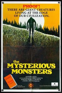 4y627 MYSTERIOUS MONSTERS 1sh '75 proof that Bigfoot & the Loch Ness Monster exist!