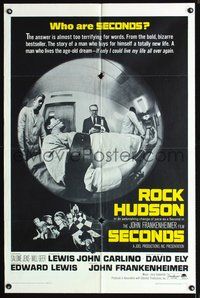 4y760 SECONDS 1sh '66 Rock Hudson, John Frankenheimer directed, terrifying fisheye image!