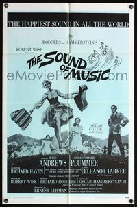 4y802 SOUND OF MUSIC 1sh R69 classic artwork of Julie Andrews & top cast by Howard Terpning!