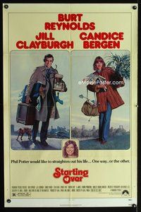 4y813 STARTING OVER 1sh '79 artwork of Burt Reynolds & Jill Clayburgh by Morgan Kane!