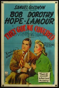 4y865 THEY GOT ME COVERED 1sh R51 Bob Hope, Dorothy Lamour, this is their best, no kidding!