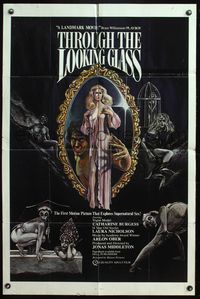 4y878 THROUGH THE LOOKING GLASS 1sh '76 the first motion picture that explores supernatural sex!