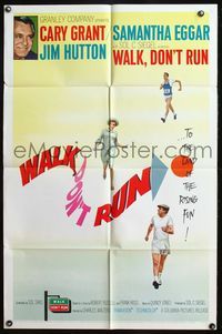 4y940 WALK DON'T RUN 1sh '66 Cary Grant & Samantha Eggar at Tokyo Olympics!
