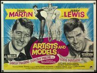 4z027 ARTISTS & MODELS British quad '55 Dean Martin & Jerry Lewis, sexiest Shirley MacLaine!