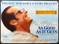 4z028 AS GOOD AS IT GETS British quad '98 great close up smiling image of Jack Nicholson as Melvin!