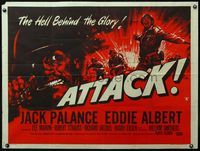 4z030 ATTACK British quad '56 Robert Aldrich, WWII soldiers Jack Palance & Eddie Albert!