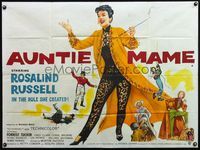 4z031 AUNTIE MAME British quad '58 classic Rosalind Russell family comedy from play and novel!