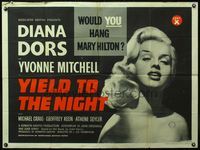 4z051 BLONDE SINNER British quad '56 close up of sexiest bad girl Diana Dors, Yield to the Night!
