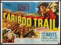 4z073 CARIBOO TRAIL British quad '50 Randolph Scott & Gabby Hayes vs Native American Indians!