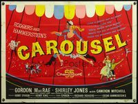 4z074 CAROUSEL British quad '56 Shirley Jones, Gordon MacRae, Rodgers & Hammerstein musical!