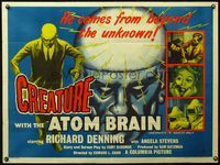 4z097 CREATURE WITH THE ATOM BRAIN British quad '55 he comes from beyond the unknown!
