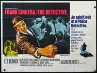 4z115 DETECTIVE British quad '68 different art of Frank Sinatra as gritty New York City cop!