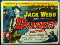 4z122 DRAGNET British quad '54 Jack Webb as detective Joe Friday as you've never seen him before!