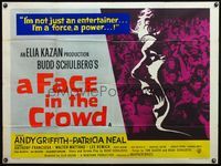 4z135 FACE IN THE CROWD British quad '57 Andy Griffith took it raw like his bourbon & his sin!