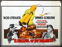 4z142 FISTFUL OF DYNAMITE British quad '72 Sergio Leone, different art of Rod Steiger & Coburn!