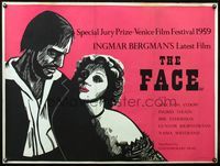 4z251 MAGICIAN British quad '58 Ingmar Bergman's classic Ansiktet, Von Sydow & Thulin, The Face!