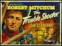 4z258 MAN WITH THE GUN British quad '55 art of Robert Mitchum by Wiggins, The Trouble Shooter!