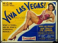 4z263 MEET ME IN LAS VEGAS British quad '56 sexiest full-length Cyd Charisse, Viva Las Vegas!