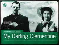 4z279 MY DARLING CLEMENTINE British quad R96 John Ford, great c/u of Henry Fonda & Cathy Downs!