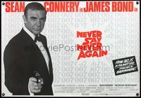 4z284 NEVER SAY NEVER AGAIN advance British quad '83 cool c/u of Sean Connery as James Bond 007!