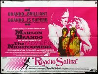 4z288 NIGHTCOMERS/ROAD TO SALINA British quad '72 c/u of Marlon Brando & Stephanie Beacham!
