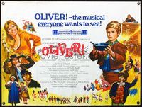 4z295 OLIVER British quad R1970s Charles Dickens, Mark Lester, Shani Wallis, Carol Reed!