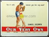 4z300 OUR VERY OWN British quad '50 different art of Ann Blyth kissing Farley Granger by Kay!