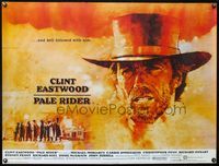 4z301 PALE RIDER British quad '85 great artwork of cowboy Clint Eastwood by C. Michael Dudash!