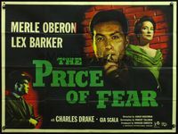 4z323 PRICE OF FEAR British quad '56 net of terror tightens on Merle Oberon, now there's no escape!