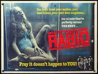 4z333 RABID British quad '77 gruesome image of girl dead in refrigerator, David Cronenberg