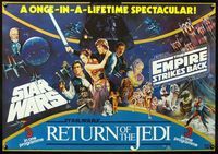 4z412 STAR WARS TRILOGY British quad '83 George Lucas, Empire Strikes Back, Return of the Jedi!