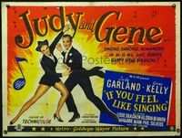 4z422 SUMMER STOCK British quad '50 art of Garland & Gene Kelly dancing, If You Feel Like Singing!