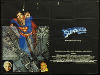 4z423 SUPERMAN British quad '78 comic book hero Christopher Reeve, Gene Hackman, Marlon Brando