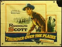 4z440 THUNDER OVER THE PLAINS British quad '53 cowboy Randolph Scott hits like a tornado!