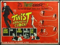 4z455 TWIST AROUND THE CLOCK British quad '62 Chubby Checker in the first full-length Twist movie!