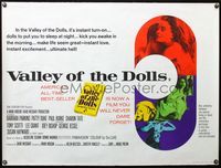 4z466 VALLEY OF THE DOLLS British quad '67 sexy Sharon Tate, from Jacqueline Susann novel!