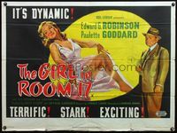 4z467 VICE SQUAD British quad '53 Edward G. Robinson & sexy Paulette Goddard, The Girl in Room 17!