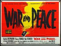 4z471 WAR & PEACE British quad '56 Leo Tolstoy's greatest novel ever written, alive on the screen!