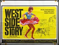 4z473 WEST SIDE STORY British quad R68 different full-length art of sexy Rita Moreno dancing!