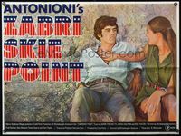 4z488 ZABRISKIE POINT British quad '70 Antonioni's bizarre movie about teen sex, different image!