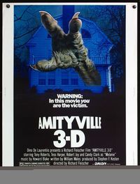 5a386 AMITYVILLE 3D 30x40 '83 cool 3-D image of huge monster hand reaching from house!