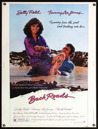 5a395 BACK ROADS 30x40 '81 great image of Sally Field sitting on Tommy Lee Jones in the mud!