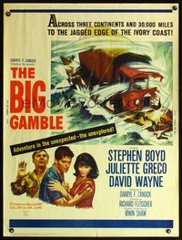 5a409 BIG GAMBLE 30x40 '61 Stephen Boyd goes across three continents & 30,000 miles!