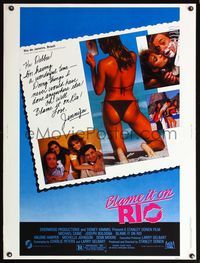 5a416 BLAME IT ON RIO 30x40 '84 Demi Moore, Michael Caine, super sexy postcard image!