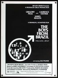 5a424 BOYS FROM BRAZIL 30x40 '78 Gregory Peck is a Nazi on the run from Laurence Olivier!