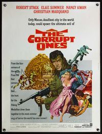 5a450 CORRUPT ONES 30x40 '67 Robert Stack, Elke Sommer, Nancy Kwan, Chrstian Marquand